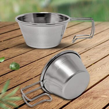 Кемпінгова кружка з нержавіючої сталі, 50 мл, посуд для приготування їжі на свіжому повітрі, підходить для походів, подорожей з рюкзаком, пікніків, портативний напій з нержавіючої сталі