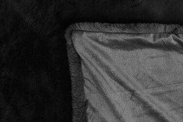 Плед для вітальні, штучне хутро, Rabbit Deluxe, 150x200 см, 750 г/м, плед зі штучного хутра (сірий), сірий, 150 x 200 см