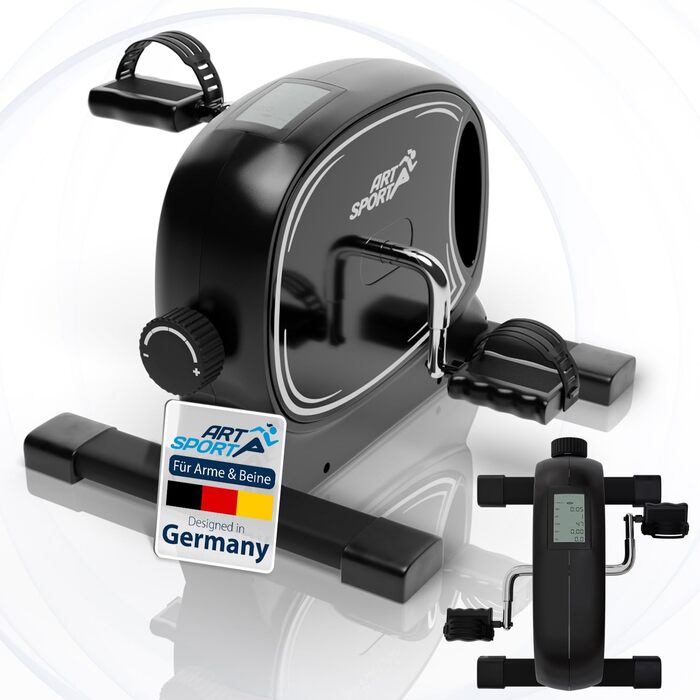 Педальний тренажер Juskys Sportivo - тихий домашній тренажер, фітнес-обладнання, для людей похилого віку, тренажер для рук, тренажер для ніг, міні-велотренажер для дому