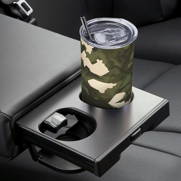 Кухоль з прямою трубочкою, 590 мл, армійський камуфляж, з принтом, дорожній кухоль, підходить для кемпінгу, офісу та дому