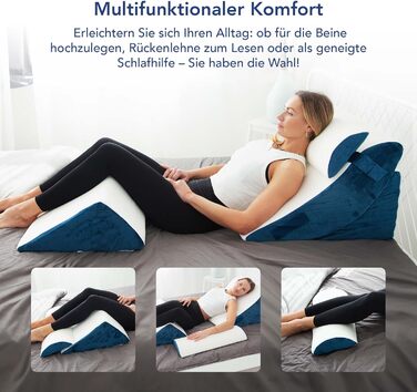 Ергономічний комплект із 4 подушок Wedge Pillow Багатофункціональний дизайн 12-в-1 зі знімним чохлом, який можна прати, для сну та читання