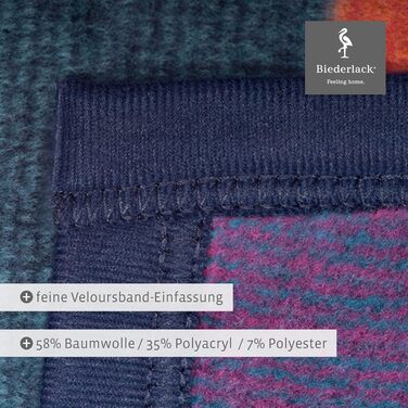 Пухнасто-м&39який плед biederlack із бавовняної суміші Зроблено в Німеччині Сталий розвиток Барвистий плед Color Squares Blue зелено-блакитного кольору Сертифіковано Oeko-Tex Плед для дивана 150x200 см синьо-різнокольоровий