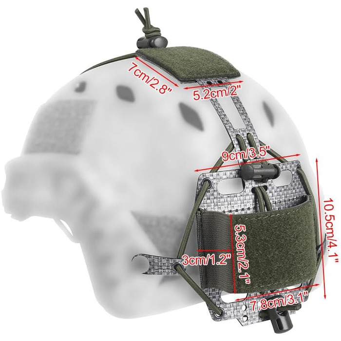 Підсумок для батареї тактичного шолома NVG, підсумок для батареї страйкбольного шолома з кріпленням на липучці та петлі для системи утримання батареї PVS31, армійський зелений