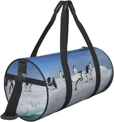 Спортивна сумка для подорожей Шнеєберг, з малюнком пінгвіна, чорна, універсальний розмір