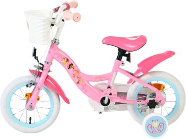 Дитячий велосипед Volare Disney Princess 12 дюймів рожевий з додатковими колесами та кошиком