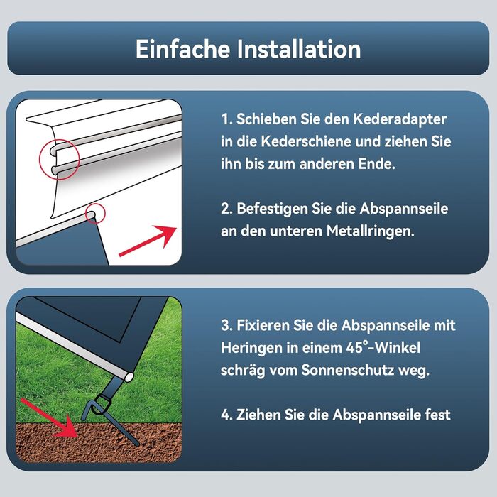 Сонячний тент для передньої стіни автофургона 2 x 3,7 м, захист UPF 50, дощозахисний, з регульованим панорамним вікном (тканина сітка), сонцезахисний тент для кедерних рейок Ø 57 мм, включаючи монтажні аксесуари 2 x 3,7 м - передня стіна
