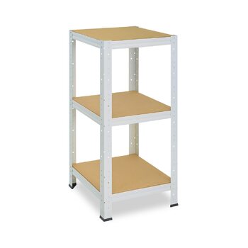 Надміцний домашній стелаж, білий/металевий стелаж з 3 полицями/металевий стелаж для підвалу, гаражний стелаж, стелаж для майстерні або стелаж для зберігання/змішаний металевий стелаж з вантажопідйомністю 175 кг В 90 см / Ш 60 см / Г 60 см, 90x60x60