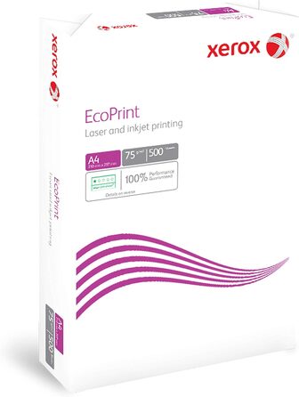 Копіювальний папір Xerox EcoPrint, 75 г/м, A4, білий, без деревини ECF 1 коробка, 5 упаковок, 2 500 аркушів