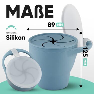 Перекусник Смаколик - зручний контейнер для перекусу в дорозі - з кришкою - чашка для перекусу (блакитний)