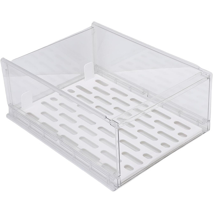 Прозора, штабелювана шафа-коробка для зберігання, полиця з ПЕТ, органайзер, шухляда, гардеробна, буфет, контейнер для спальні, кухні, 41,9 x 30,5 x 16,5 см