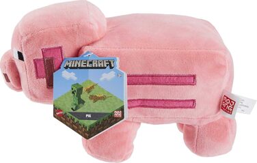М'яка іграшка Minecraft від Mattel, 21 см, для колекціонерів та фанатів від 3 років, HBN42, Рожева