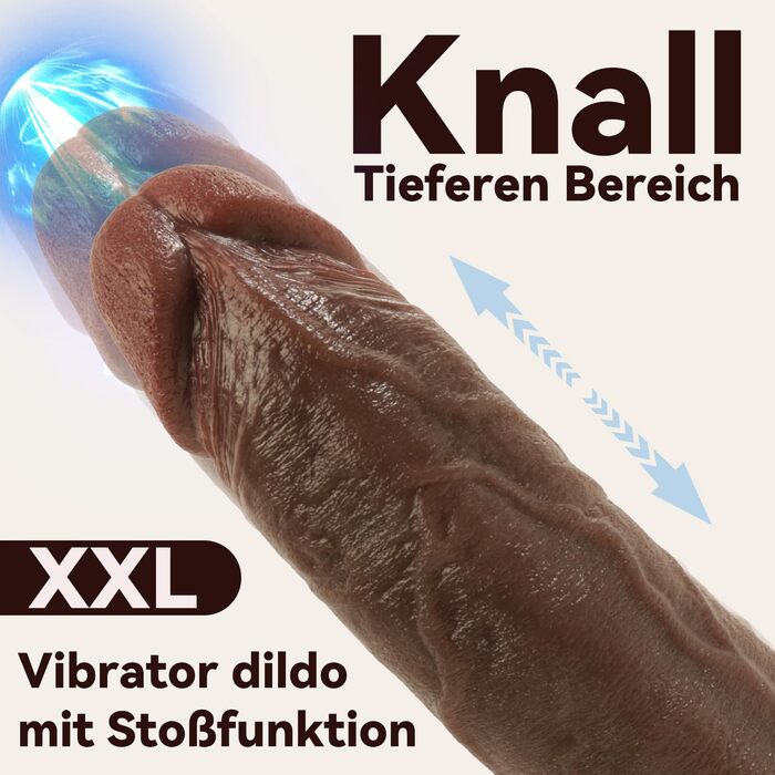 Реалістичний вібратор-фалоімітатор для жінок, електричний анальний фалоімітатор з вібрацією з 10 режимами вібрації та 7 поштовхами, секс-іграшка для жінок та чоловіків з підігрівом, XXL фалоімітатор вібратор G-точка, 30