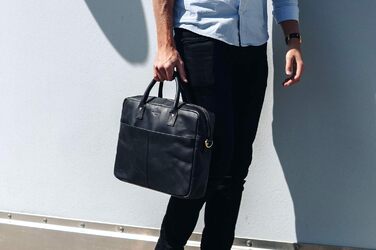 Сумка-портфель (M). Велика сумка ручної роботи, сумка для ноутбука і сумка через плече зі шкіри. Високоякісна чоловіча сумка з нат