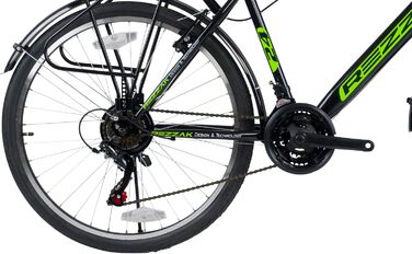 Дюймовий міський велосипед, велосипед для хлопчиків, дитячий велосипед, міський велосипед, 21 передача, чорний/зелений, НОВИНКА-047, 24-