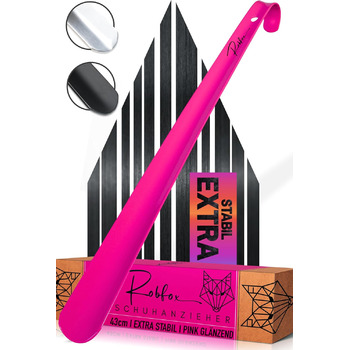 Металевий ріжок для взуття Robfox рожевий I 43 см ДОВГИЙ ТА НАДЗВИЧАЙНО СТІЙКИЙ I Довгий ріжок для взуття з нержавіючої сталі I На