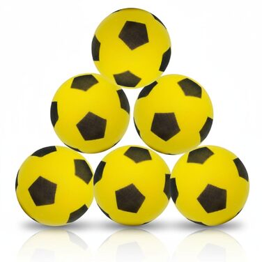 Пінопластовий м&39яч alldoro, Ø 20 см, надзвичайно м&39які софтбольні м&39ячі, футбольні для дітей від 0 років, тихі та легкі, м&39яч для використання в приміщенні та на вулиці, упаковка з 6 шт. жовтого кольору