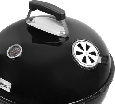 В 1 Димна бочка діаметром 47 см Гриль-бочка, вугільний гриль, вогнище Коптильня з термометром Садовий гриль, гриль-коптильня, піч-коптильня, барбекю, багатофункціональний гриль, круглий гриль, 3