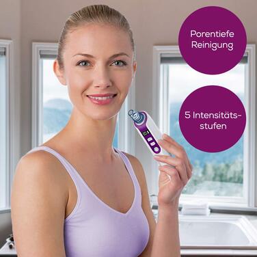 Очищувач пор, електричний засіб для глибокого очищення пор, 5 рівнів інтенсивності та 3 окремі насадки, підходить для всіх типів шкіри, (1 упаковка) Одноразова, 41