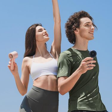 Портативний портативний вентилятор JISULIFE, регульована швидкість (1-100), міні-вентилятор Turbo, акумуляторна батарея 3600 мАг, цифровий дисплей, для жінок, чоловіків, подорожей/кемпінгів/на природі синій