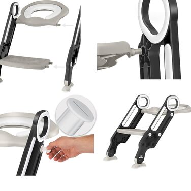 Дитяче сидіння для унітазу KIDIZ, крісло для унітазу зі сходинками та ручками, Складне дитяче сидіння для унітазу, горщик, горщик,