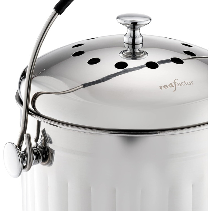 Преміум контейнер для компосту для кухні з нержавіючої сталі Без запаху - Контейнер для органічних відходів - У комплекті з безкош