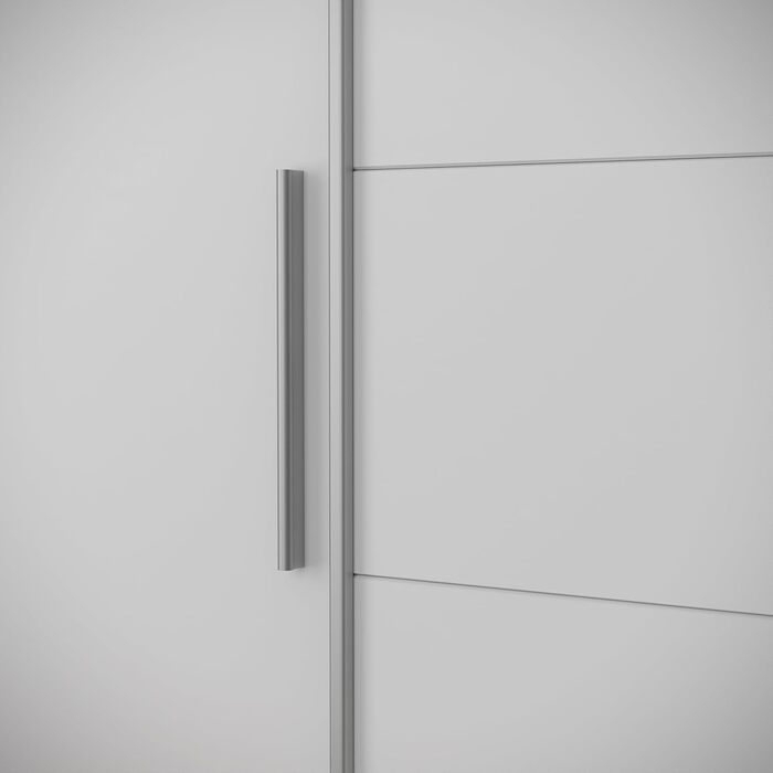 Шафа 200, сучасна шафа з розсувними/відкидними дверима, 4 двері, полиці, вішалки для одягу, дерев&39яний композит, білий, 200,1 см завширшки x 190,5 см заввишки x 61,2 см завглибшки, білий, без шухляд