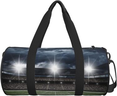 Дорожня сумка Місячні Вовки, 3D-дизайн, кругла форма, великий об'єм, легка та міцна, ідеальний подарунок для походів, відпустки, ділових поїздок та іншого, нічне освітлення стадіону, універсальний розмір