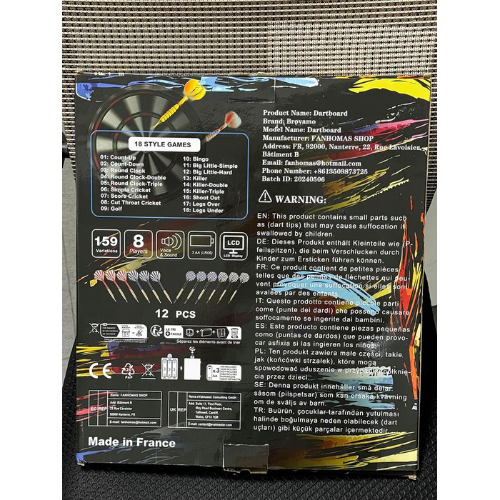 Електронна мішень для дартсу, Електронна мішень для дартсу з 12 дротиками та 30 змінними наконечниками, Електронна мішень для дартсу з голосовим керуванням та РК-дисплеєм, Мішень для дартсу на батарейках, Електрична мішень для дартсу, Нова версія