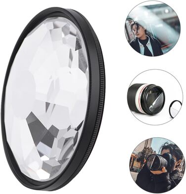 Набір з розділеними діоптрійними призмами. Фотографічні діоптрійні призми. Обєктив калейдоскопа зі скла. Фотографічні розділені діоптрійні призми. Призми для фотокамер. Обєктив камери з фільтром., 1