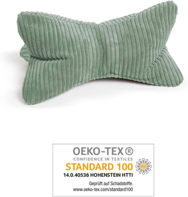 Подушка для читання MAGMA у формі кістки Shara ергономічної форми вельветова смугаста (шавлія)