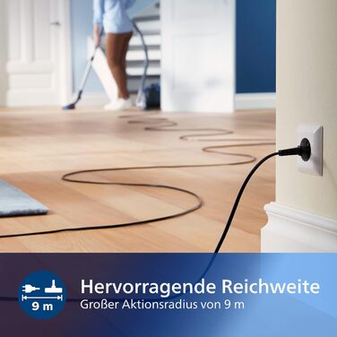 Пилосос PHILIPS серії 2000 з мішком - пилосос потужністю 900 Вт з фільтром від алергії, радіус дії 9 м (FC8243/09)