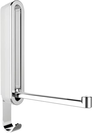 Складаний гачок, складаний настінний гачок із захистом від ковзання, метал/пластик, 2,5 x 18 x 2,5 см, білий