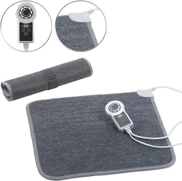 Килимок для ніг з підігрівом infactory килимок для підлоги з підігрівом, неткане полотно, 50x55 см, 60 C, 66 Вт (килимок для ніг з підігрівом, нагрівальні килимки, наматрацник) 50 x 55 см сірого кольору