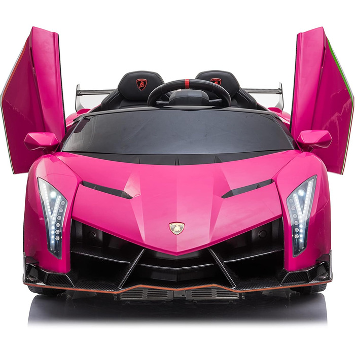 Дитячий електромобіль FINOOS Lambo Veneno 24V електромобіль для дітей 2-місний, гумові шини 4X4, шкіряне сидіння, з пультом дистан