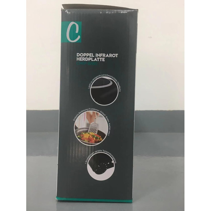 Інфрачервона варильна поверхня CUSIMAX 2 шт. 1200 Вт 1200 Вт Електрична варильна поверхня зі склокераміки, портативні подвійні варильні поверхні з регулюванням температури для зовнішнього/внутрішнього використання, для всіх типів гончарів, чорна нержавіюч