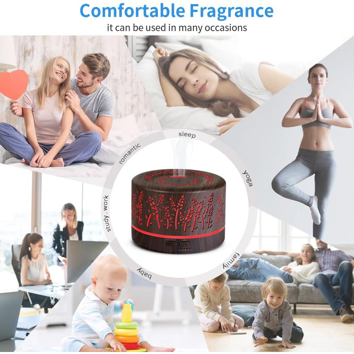 Дифузор аромату YONGYAO, ультразвуковий ароматерапевтичний дифузор для ефірних масел 500 мл, кімнатний зволожувач повітря електрич