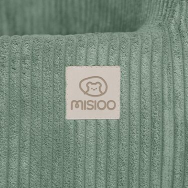 Дитяче крісло MISIOO від 1 року - Преміальне дитяче крісло, стійке та м&39яке, з ергономічною м&39якою підкладкою, 40x53x36 см - Дитяче крісло від 1 року, зелений вельвет