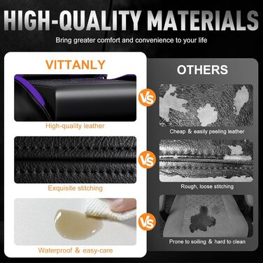 Ігрове крісло Vittanly, ергономічне ігрове крісло з підголівником та поперековою опорою, регульоване по висоті поворотне ігрове/офісне крісло з регульованою спинкою 90-165, вантажопідйомність 150 кг, фіолетове