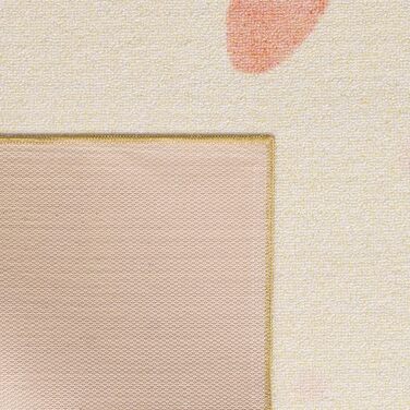 Коротковорсовий дитячий килим для хлопчиків і дівчаток 140 x 200 см Кремовий дизайн сонце і зірки - Килим, що миється Дуже м'який