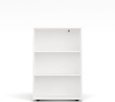 Полиця шириною 60 см Біла - Книжкова полиця з 3 рівнями та полицями з регульованою висотою, окремостояча полиця, полиця для зберігання Книжкова полиця Lumo 60 x 90 x 24 см (Ш x В x Г) 3 рівні (60Ш x 90В x 24Г) Біла