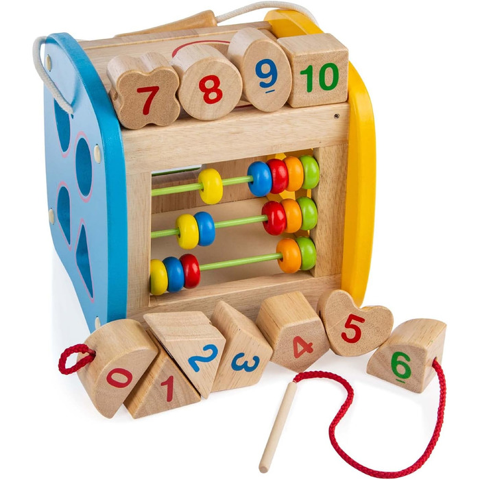 Усі деревяні кубики Kids United, розвиваюча іграшка, коробка для стекування, ігрова коробка для немовлят і малюків Дерев&39яна ігр