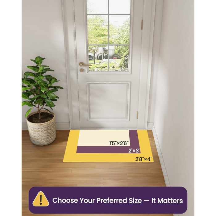 Килимок для дверей DEXI для приміщень, 81 x 121 см, нековзний килимок, що вловлює бруд, низький профіль, тонкий вхідний килимок, абсорбуючий, легко чиститься, килимок для вхідної зони, патіо, гілка 2&398&39 x 4&39 (прямокутний), колір листя сірий