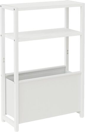 Журнальний столик з місцем для зберігання речей, 3-ярусний вузький журнальний столик з сумкою, вузька тумбочка, маленький журнальний столик для невеликих приміщень, спальня, вітальня, офіс (білий)