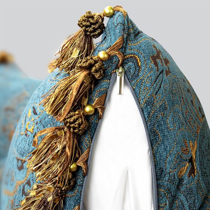 Розкішна європейська подушка для узголів&39я ліжка, класична вінтажна декоративна подушка з вишитим квітковим візерунком, м&39яка подушка для читання з опорою для спини, знімний чохол, бірюзово-блакитне узголів&39я, 140 см x 60 см x 15 см