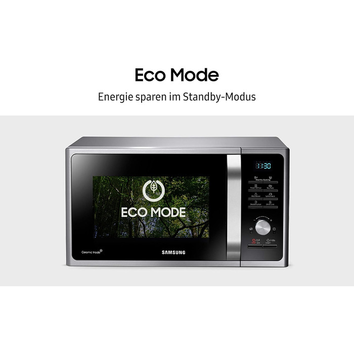 Мікрохвильова піч Samsung MS2BF303TAS/EG, 1000 Вт, простір для приготування їжі 28 л (дуже великий), ширина 51,2 см, розморожування потужністю розморожування, 26 автоматичних програм, Silver Single