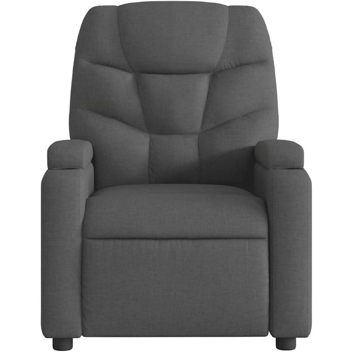 Масажне крісло vidaXL, крісло-реклайнер з регульованою спинкою, крісло для телевізора, розслаблююче крісло з функцією вібрації, м&39яке крісло-реклайнер, темно-сіра тканина