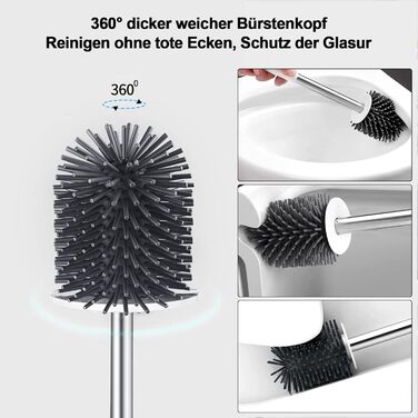 Щітка для унітазу Glowbal - силіконова щітка для унітазу, набір з 2 щіток для гостьового туалету у ванній кімнаті, настінна та сто
