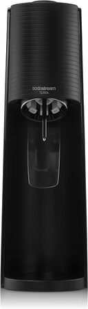 Виробник газованої води Terra Value Pack x2 з 2 пляшками, які можна мити в посудомийній машині, 1 л і 1 циліндром CO2 Quick Connect об'ємом до 60 л, чорний матовий