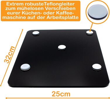 Акрилова розсувна дошка чорний 32x25см для повністю автоматичних кавомашин Philips серії 800 1200 2200 3000 3100 3200 4300 5000 5400 високоякісних тефлонових планерів для перемикання передач без зусиль