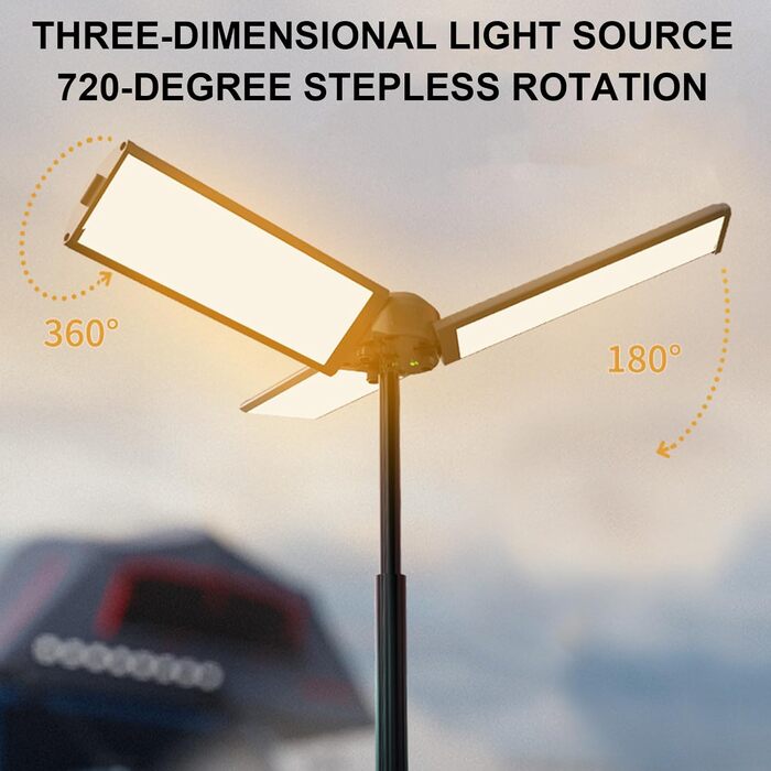 Ліхтар для кемпінгу з 2 шт., регульованою підставкою-штативом, телескопічним ліхтарем з акумулятором ємністю 8000 мАг, портативним ліхтариком для використання у відключення електроенергії, кемпінгу, походів, риболовлі, подорожей та надзвичайних ситуацій (